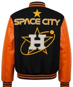Shop Blue and Orange Space City Houston Astros Varsity Jacket