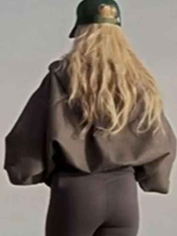 Shop Zara Larsson Up Close Grey Hooded Jacket