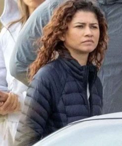 Shop Zendaya Euphoria S03 Black Puffer Jacket