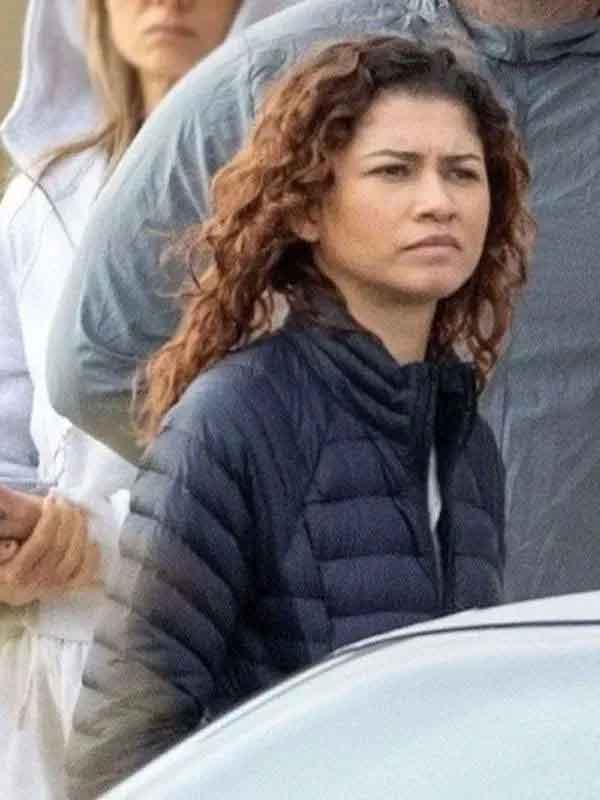 Shop Zendaya Euphoria S03 Black Puffer Jacket