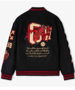 Buy OFF-White X AC Milan 125th Anniversary Black Varsity Jacket