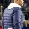 Buy American Football Coach Marcus Freeman Blue Puffer Jacket