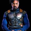 Shop Black Panther Erik Killmonger Leather Costume Vest