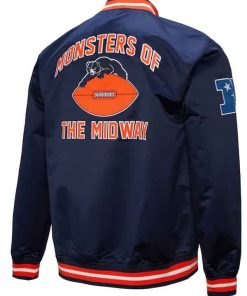 Buy Chicago Bears Double Down Navy Satin Jacket