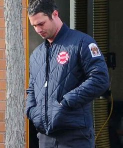 Shop Kelly Severide Chicago Fire Blue Quilted Jacket