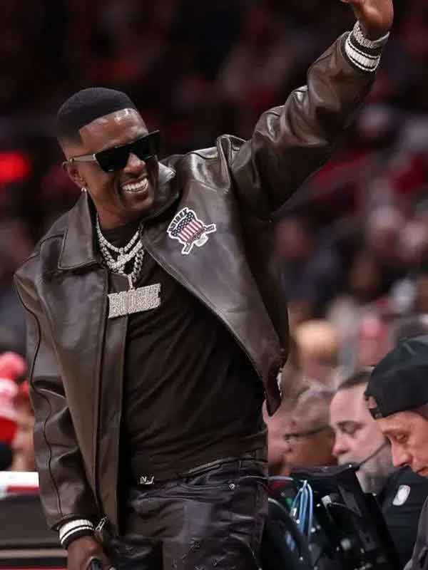 Buy Bulls v Atlanta Hawks Boosie Badazz Leather Jacket