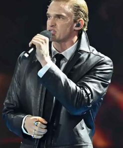 Shop Cody Simpson Australian Open Black Leather Jacket