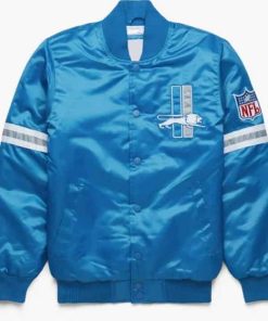 Shop Detroit Lions Bomber Satin Light Blue Jacket