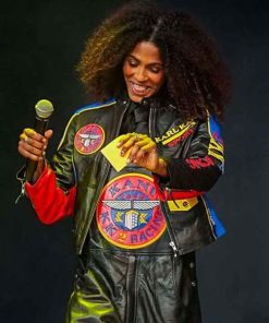 Shop Fever Fest Sydney Colson Babygirl Racing Leather Jacket
