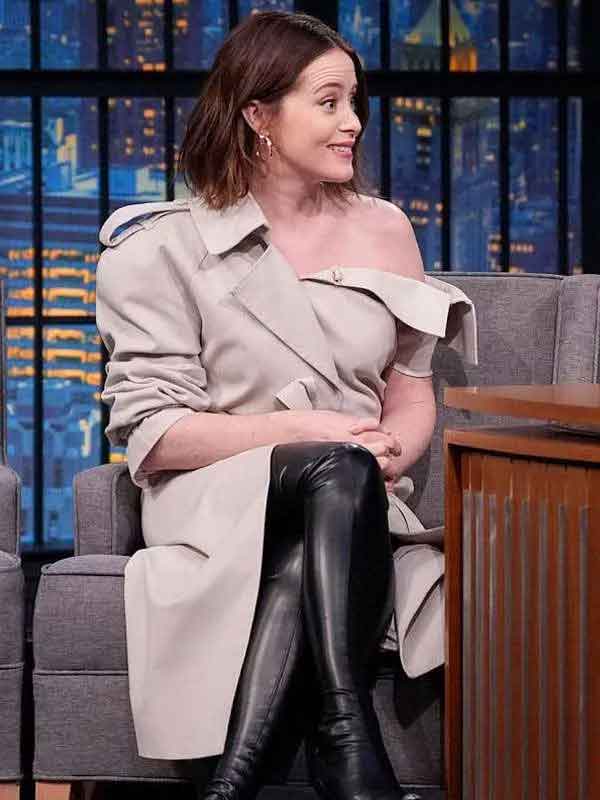 Buy Late Night With Seth Meyers S13 Claire Foy Beige Trench Coat
