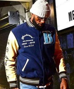 Shop LeBron James 60 Years Motown Blue and Beige Jacket