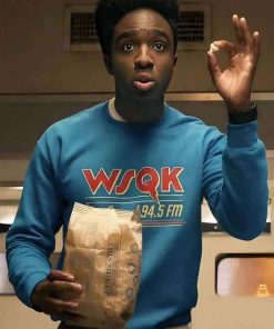 Shop Lucas Sinclair Stranger Things S05 Blue Sweatshirt