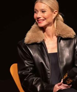 Shop Marty Supreme Gwyneth Paltrow Black Fur Jacket