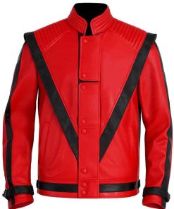 Buy Michael Jackson King Of Pop Thriller Red Leather Jacket