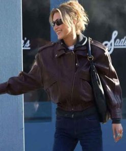 Buy NYC Bella Hadid Brown Leather Jacket