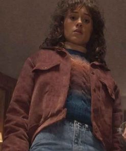 Shop Nancy Wheeler Stranger Things 2025 Natalia Dyer Brown Corduroy Jacket