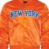 Buy Ny Knicks Orange Satin Jacket Sale
