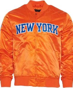 Buy Ny Knicks Orange Satin Jacket Sale
