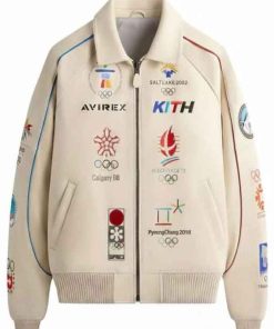 Buy Olympic Winter Avirex Bomber Leather Jacket
