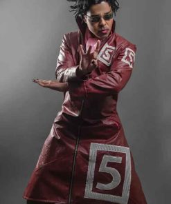 Buy Camrus Johnson One Piece 2026 Mr. 5 Maroon Leather Coat
