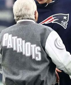 Shop Robert Kraft Patriots AFC Divisional Playoff Letterman Jacket