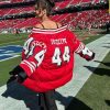 Shop San Francisco Kristin Juszczyk 44 Red Puffer Jacket