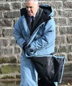 Shop Simon Greene Run Away S01 Blue Puffer Coat
