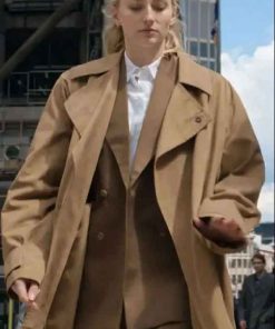 Buy Sophie Turner Steal Zara Dunne Brown Trench Coat