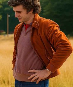 Shop Stranger Things S05 Joe Keery Suede Jacket
