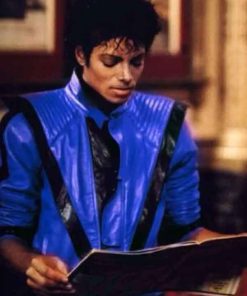 Shop Thriller Michael Jackson Striped Blue Jacket