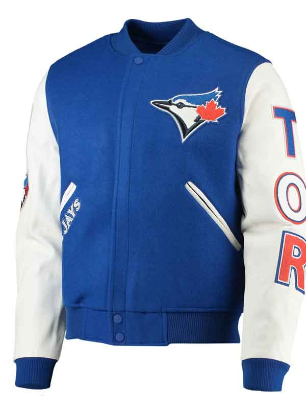 Shop Toronto Blue Jays Blue and White Varsity Jacke