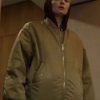 Shop Sophie Turner Steal Zara Dunne Beige Bomber Jacket