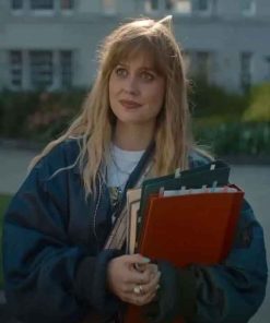 Shop Movie Finding Emily Angourie Rice Blue Bomber Jacket