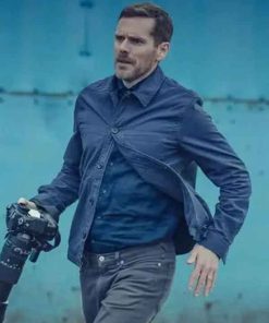 Buy Betrayal Shaun Evans Blue Cotton Jacket