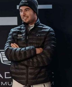 Shop Cadillac F1 Sergio Perez Black Puffer Jacket
