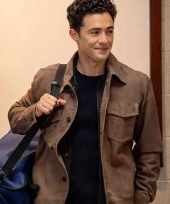 Shop Dr. John Frost TV Series Chicago Fire Darren Barnet Brown Suede Leather Jacket