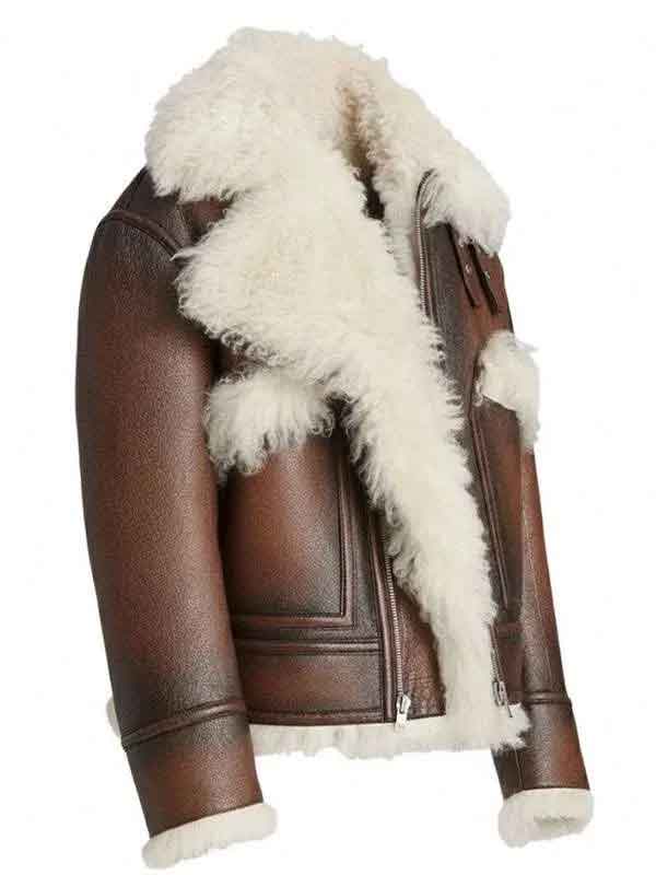 Shop Men’s Brown Aviator Leather Jacket