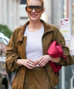 Buy Emma Roberts Suede Leather Jacket