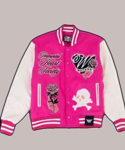 Shop Immortal Heart Society Pink Varsity Jacket