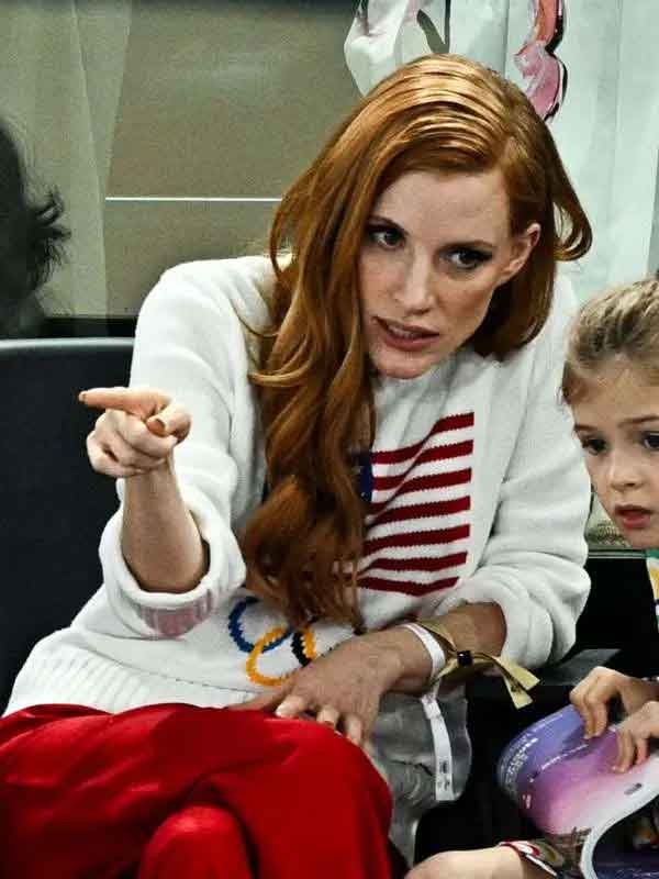Shop Jessica Chastain Team USA Olympics Gamen Sweatshirt