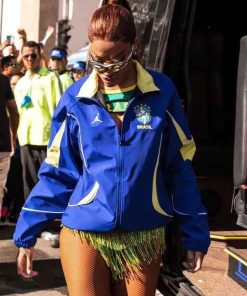 Shop Ludmila Oliveira da Silva Blue Jacket