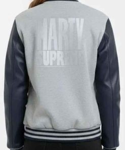 Buy Marty Supreme Grey and Navy Blue Varsity Jacket