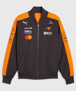 Buy Formula 1 McLaren Team 2026 Black and Orange Racing Bomber Jacket