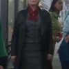 Shop Megan Mullally Percy Jackson and the Olympians Black Leather Coat