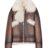 Shop Men’s Distressed Brown Aviator Leather Jacket