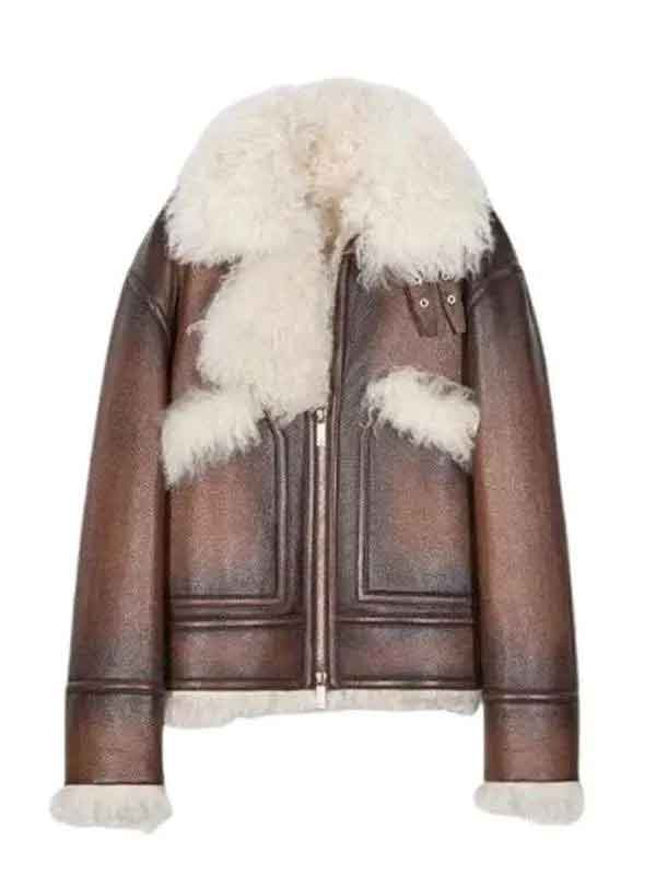 Shop Men’s Distressed Brown Aviator Leather Jacket