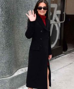 Shop NYC 2026 Lea Michele Black Wool Coat