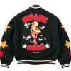 Shop Mark Bode Palace Black Varsity Bomber Jacket