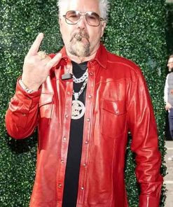 Shop Super Bowl Flavortown Tailgate Guy Fieri Red Leather Jacket