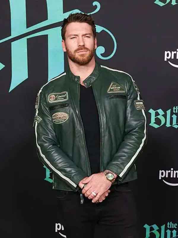 Shop The Bluff Movie Premiere Jesse Kove Green Leather Jacket